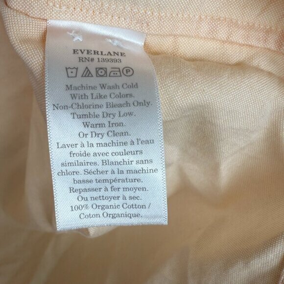 Everlane The Relaxed Oxford Organic Cotton Button Down Shirt Apricot Orange 8 - Picture 6 of 6